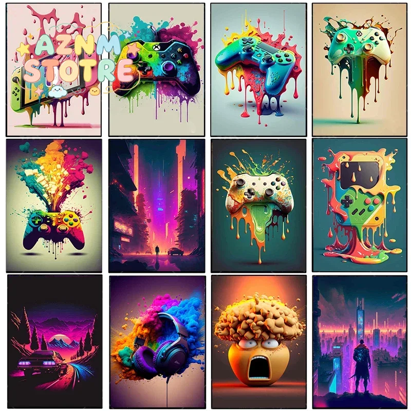 Vintage Canvas Painting Colorf - đánh giá và giá Esports Gaming Poster