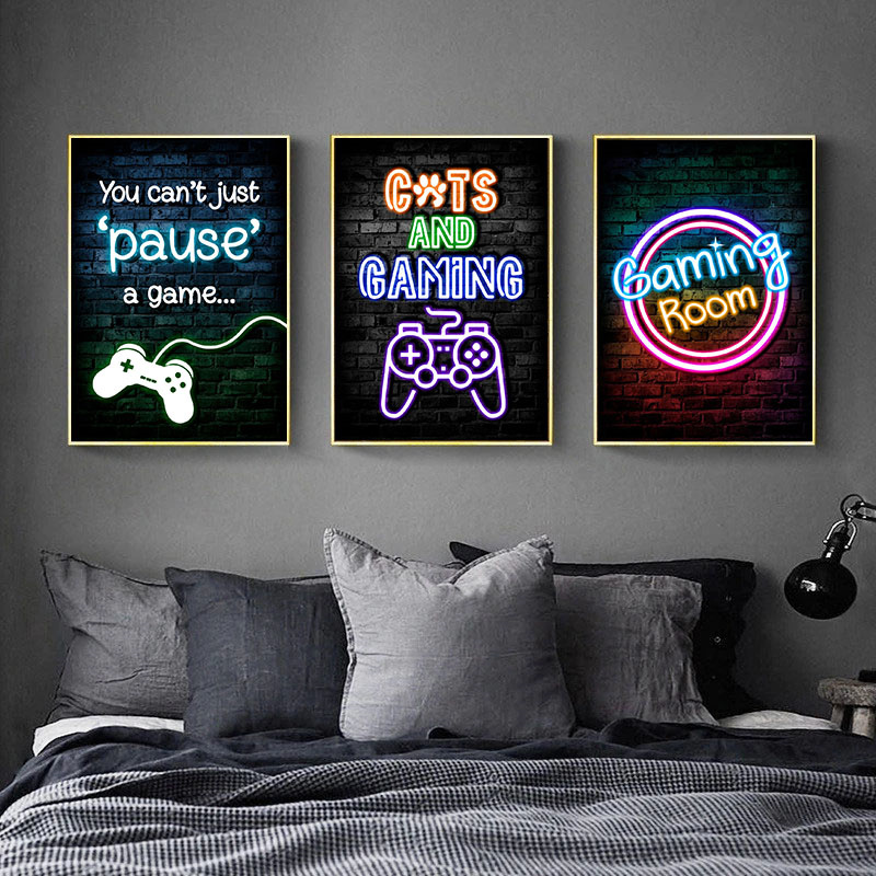 Gaming Neon Eat Sleep Game Rep - đánh giá và giá Esports Gaming Poster