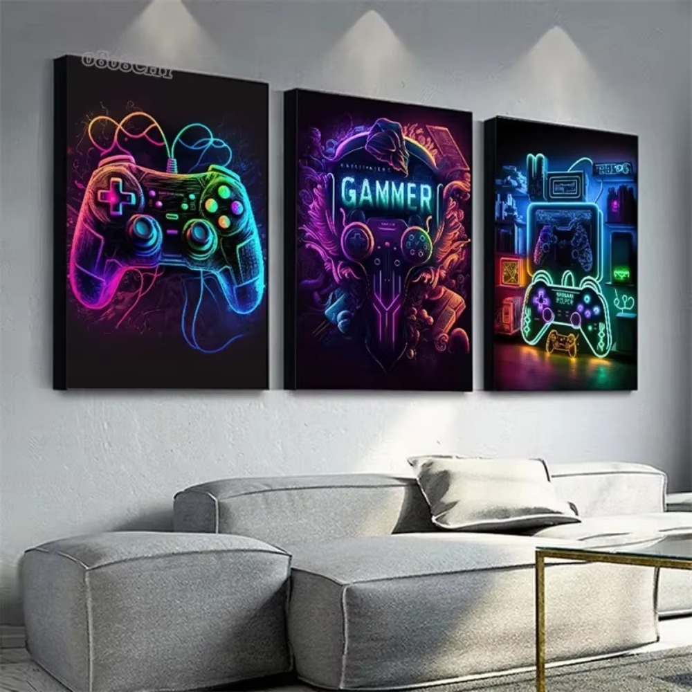 Neon Game Canvas Paintings Gam - đánh giá và giá Esports Gaming Poster