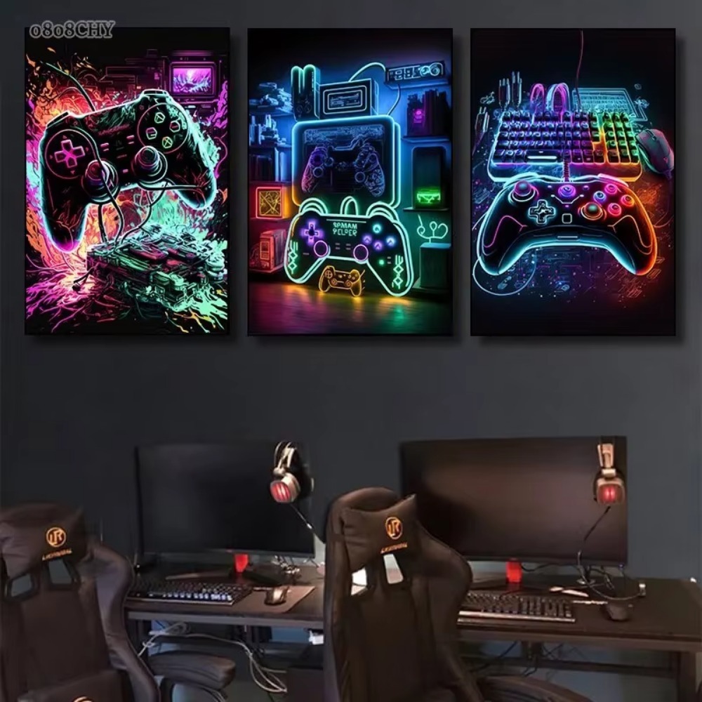 Neon Game Canvas Paintings Gam - đánh giá và giá Esports Gaming Poster