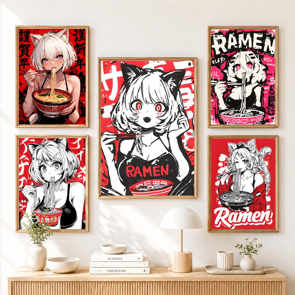 Anime Cat Girl Painting Callig - đánh giá và giá Esports Gaming Poster