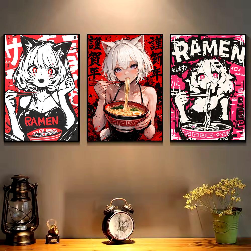 Anime Cat Girl Painting Callig - đánh giá và giá Esports Gaming Poster