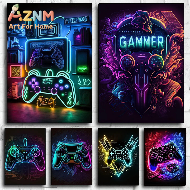 Modern Neon Pop Cool Gaming Wa - đánh giá và giá Esports Gaming Poster