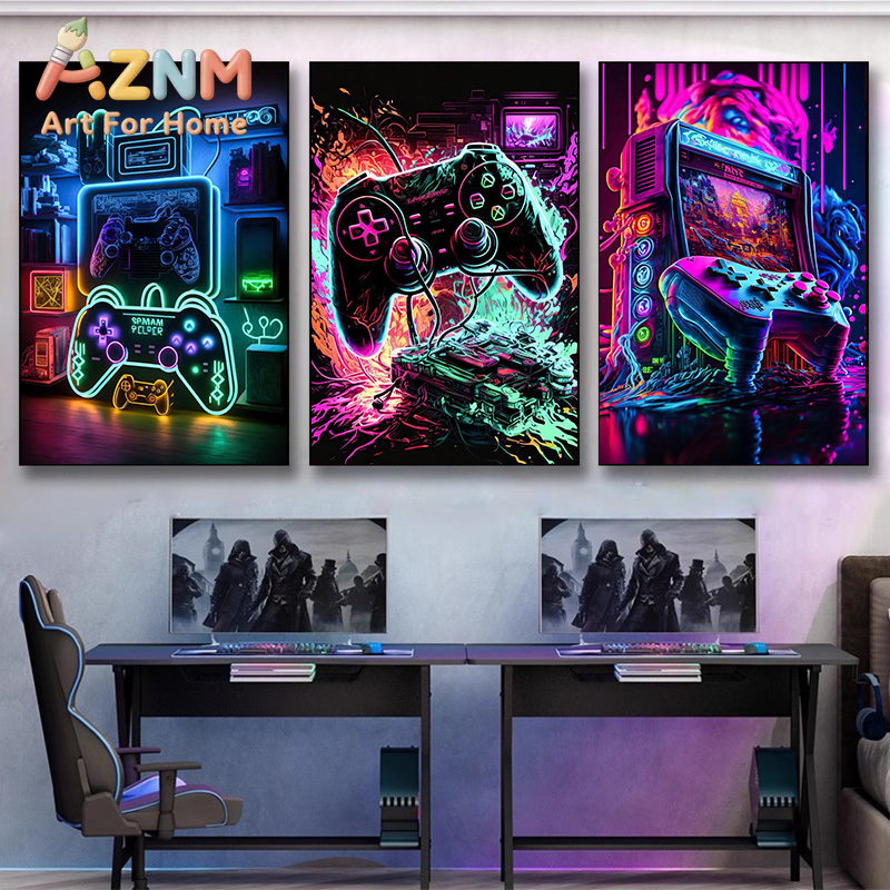 Modern Neon Pop Cool Gaming Wa - đánh giá và giá Esports Gaming Poster