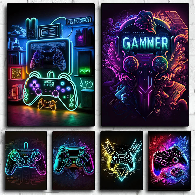 Neon Pop Cool Gaming Wall Art  - đánh giá và giá Esports Gaming Poster