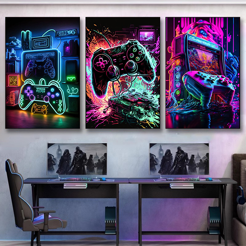 Neon Pop Cool Gaming Wall Art  - đánh giá và giá Esports Gaming Poster